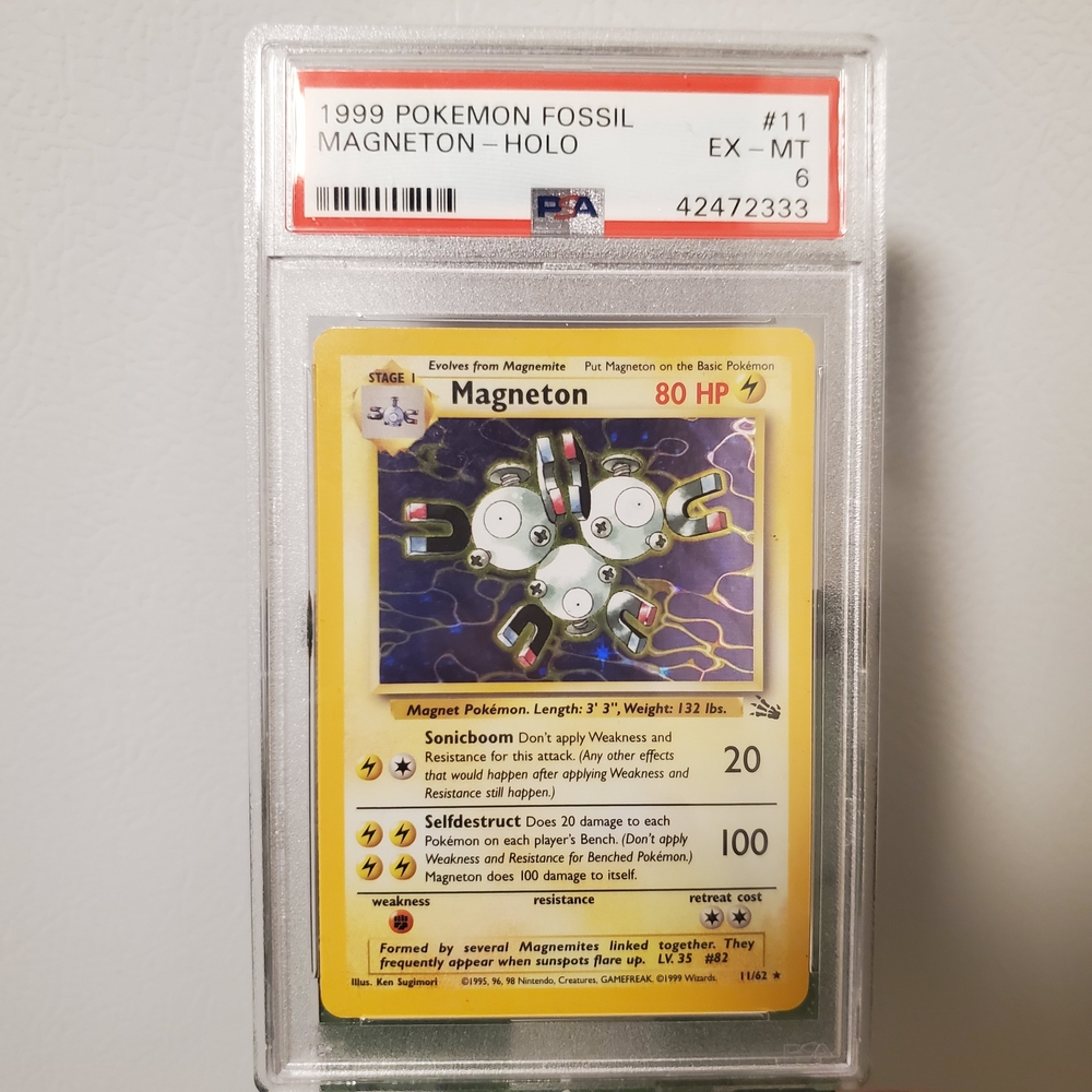 1999 Pokémon Fossil Magneton Holo Card